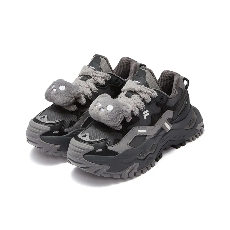 FILA FUSION BIANCO Hard Candy Durable Breathable Coverage Low Top Casual Shoes Women's Black Gray Color-2