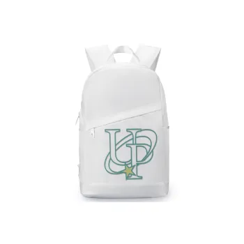 TURN UP Polyester Students Backpack Regular Unisex White
