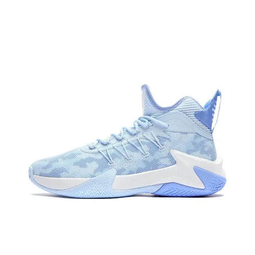 QIAODAN Broken Shadow 1.0 Basketball Shoes Men Mid-Top Glacier Blue Lute Blue