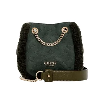 GUESS Faux Suede Shoulder Bag Crossbody Bag Women's Green