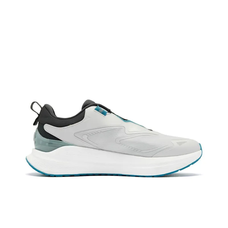 QIAODAN Cushioning Slip Resistant Low Top Casual Running Shoes Men's Gray Green-1