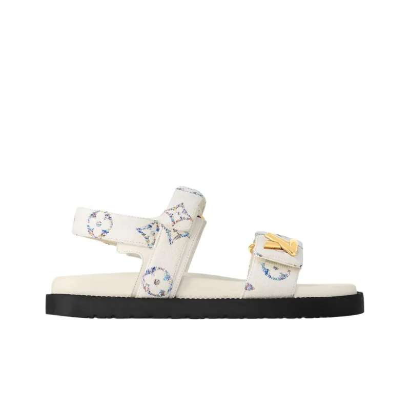 LOUIS VUITTON Sunset One Strap Sandals Women's Ecru-1