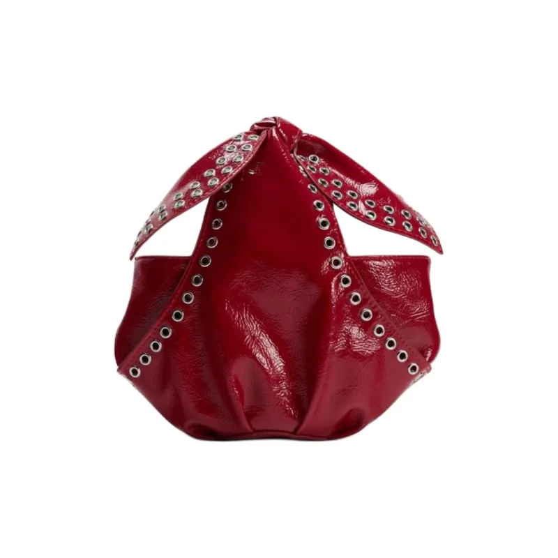 ZARA Polyurethane Clutch Mini Women's Red-4
