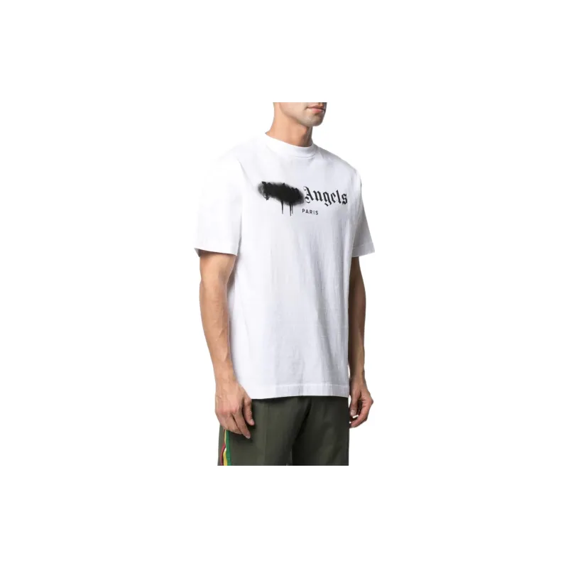 PALM ANGELS Paris Sprayed Logo T shirt-1