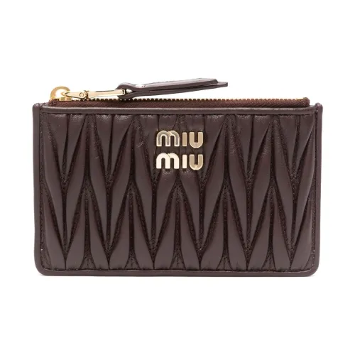 MIU MIU Calfskin Wallet Women's Chocolate Brown