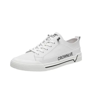 Auron Wear Resistant Low Top Skateboard Shoes Men's White
