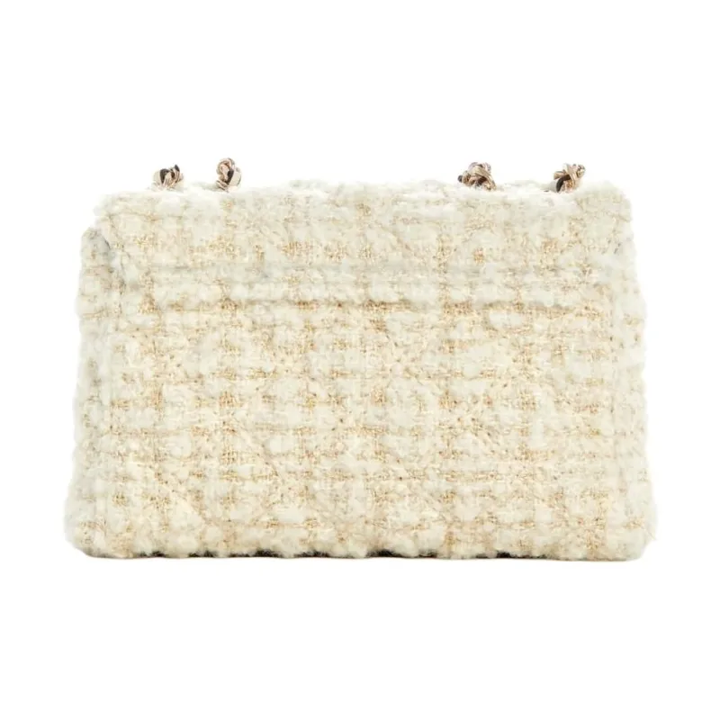GUESS Woolen Shoulder Bag, Crossbody Bag Mini Women's Gray White-2