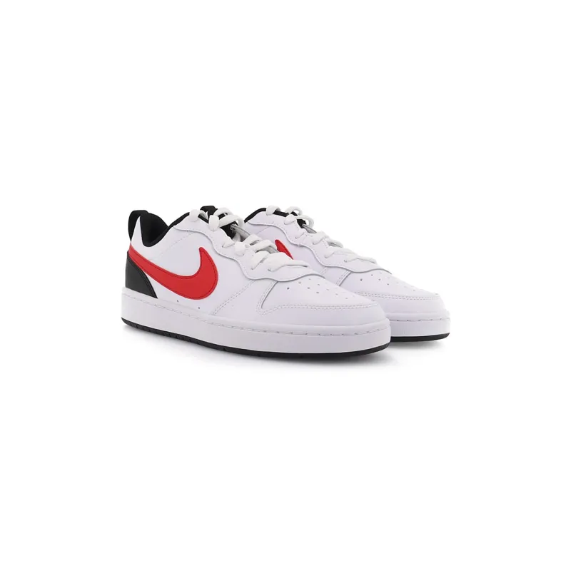 Nike Court Borough 2 Low White University Red GS-2