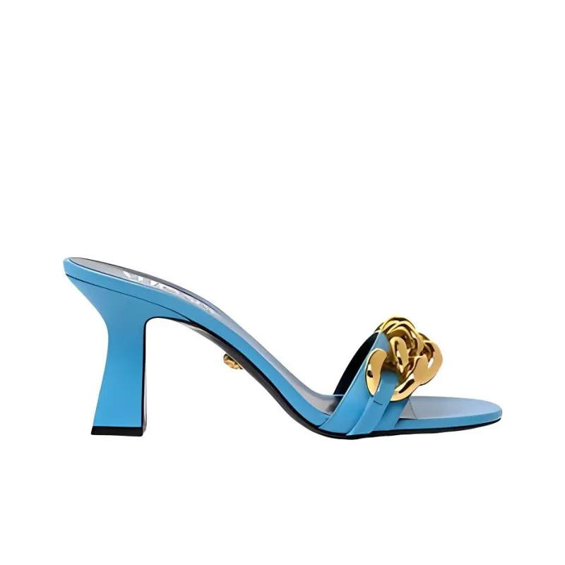 VERSACE Odor Resistant Slide Slippers Women's Light Blue-1