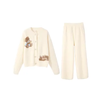 Aannsfam Pajama Set Women's Crescent Yellow