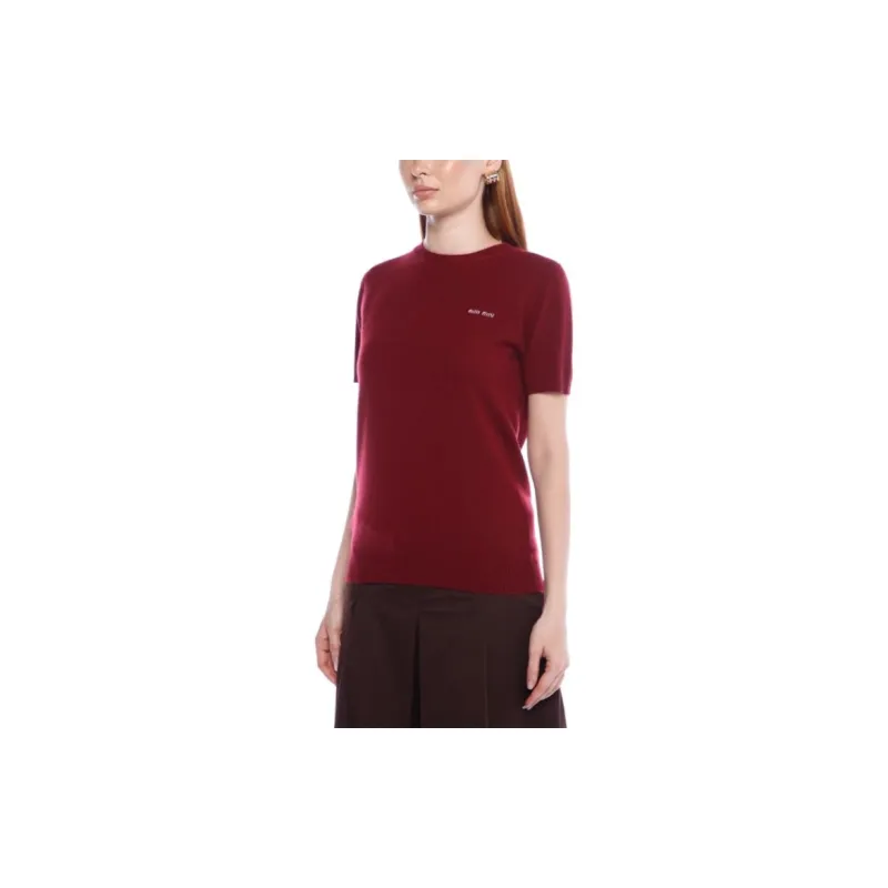 MIU MIU Short Sleeved Crewneck Jumper-2