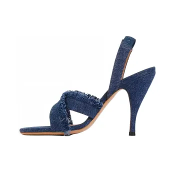 OFF-WHITE Open Toe Denim Sandals Women's