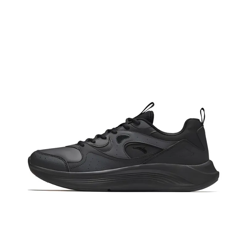 Anta Wear Resistant Slip Resistant Low Top Casual Running Shoes Men's Black-0