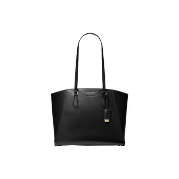 MICHAEL KORS Split Cow Leather Tote Bag, Shopping Bag, Handbag, Shoulder Bag Tubas Women's Black