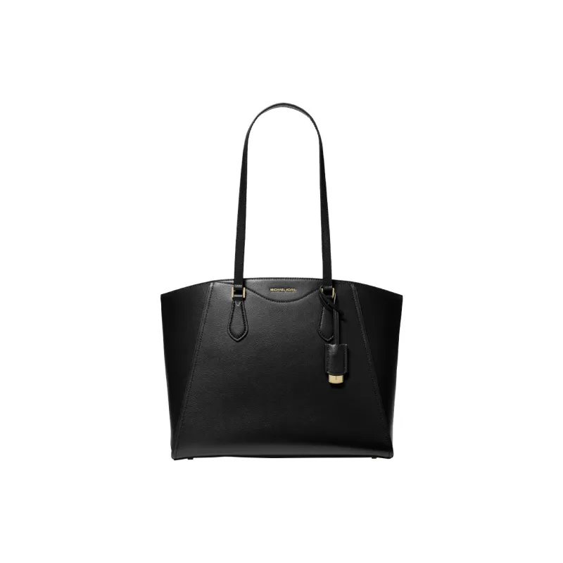 MICHAEL KORS Split Cow Leather Tote Bag, Shopping Bag, Handbag, Shoulder Bag Tubas Women's Black-0