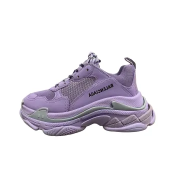 Balenciaga Triple S Low Top Chunky Sneakers Women's Purple