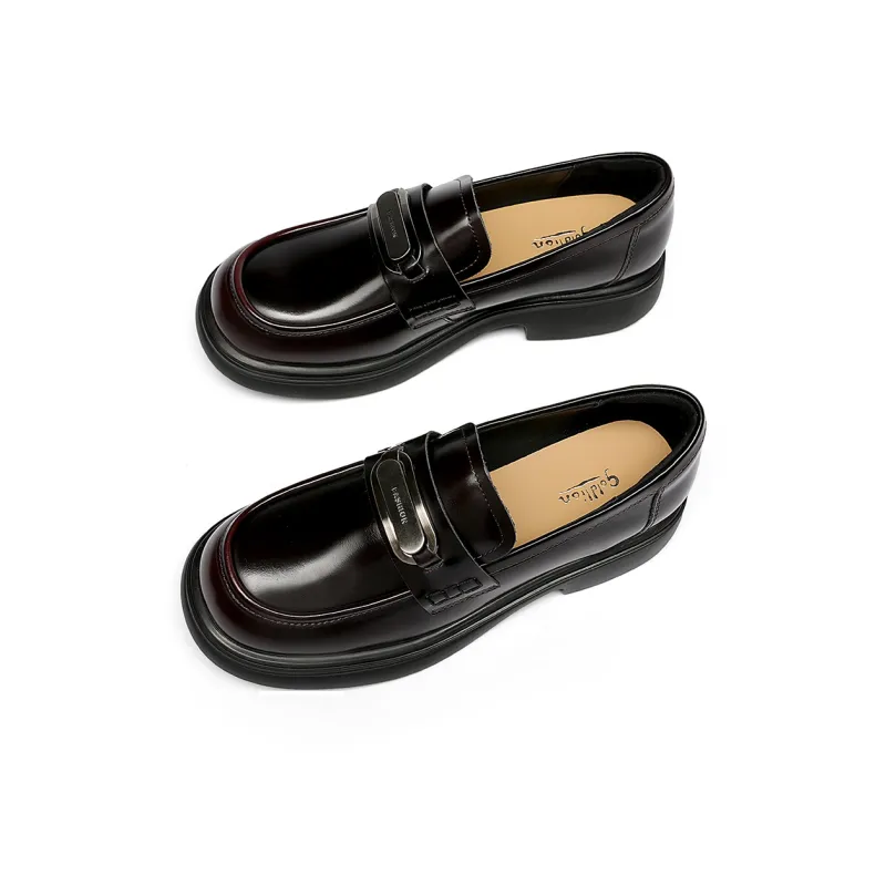 GOLDLION Loafers Women's Burgundy/Black-8
