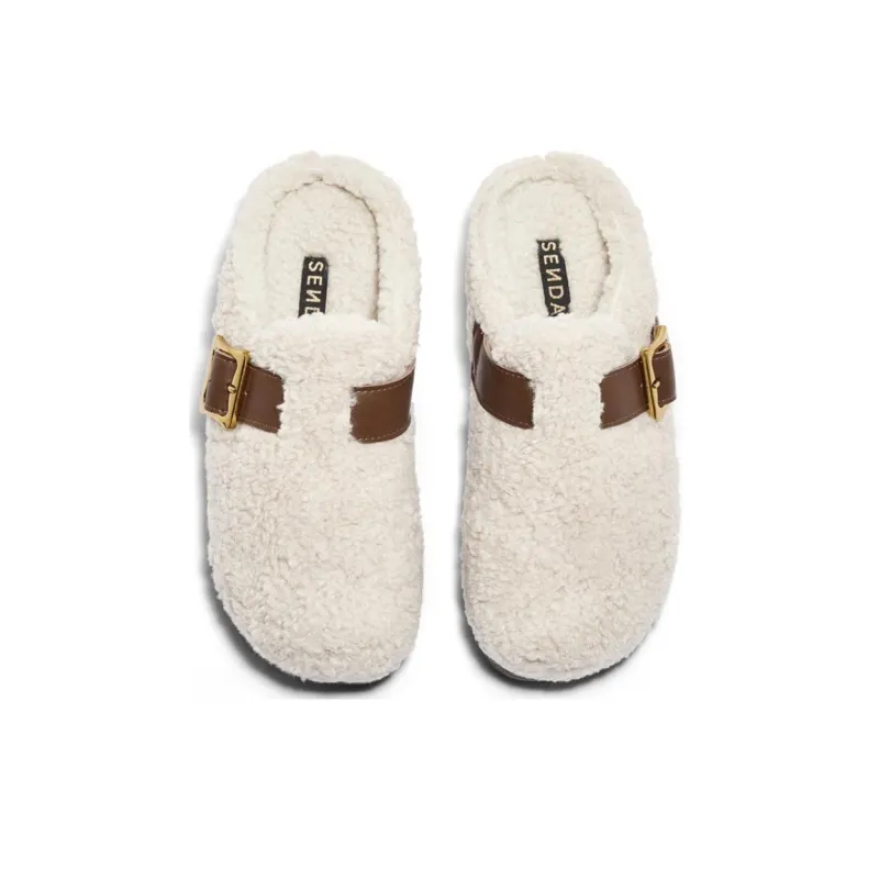 Senda Rubber Sole Wrap toe Slippers Women's Brown-2