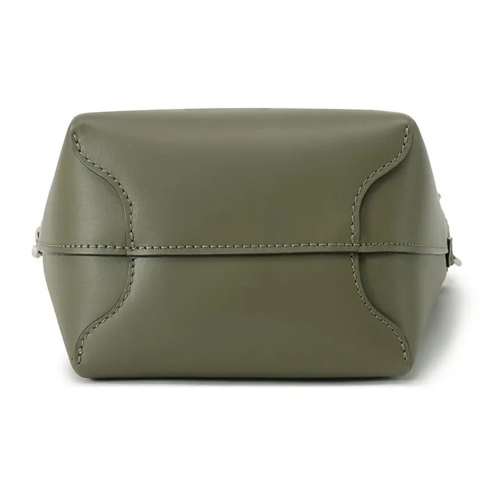 LONGCHAMP Cow Leather Bucket Bags One Shoulder Handbags Regular Women's Khaki Green-4