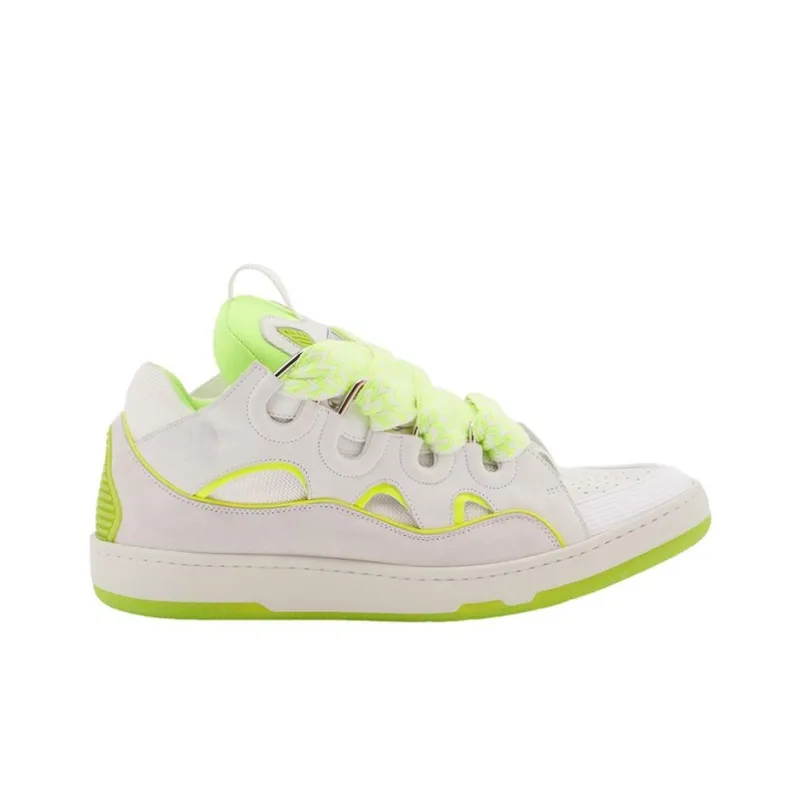 Lanvin Curb Sneakers 'White Fluo Yellow'-1