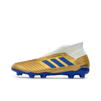 Adidas Predator 19.3 FG Rubber Long Studs Firm Ground Slip-Resistant Breathable Soccer Shoes Men's White Gold