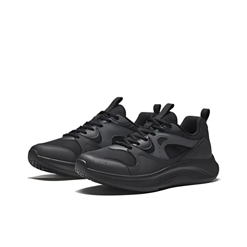 Anta Cushioned Wear Resistant Coverage Low Top Casual Running Shoes Men's Black-1