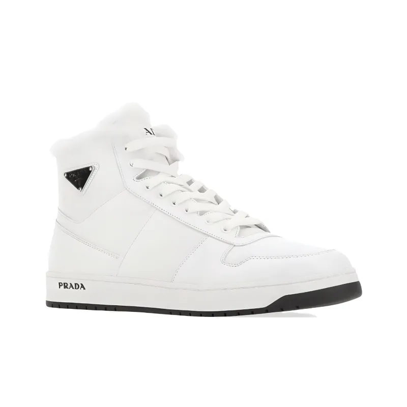 PRADA High Top Stylish Skateboarding Shoes Men's White-2
