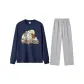 Clothing Set (Navy Blue Top+Gray Pants)