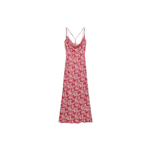 ZARA Slip Dresses Women's Red/White