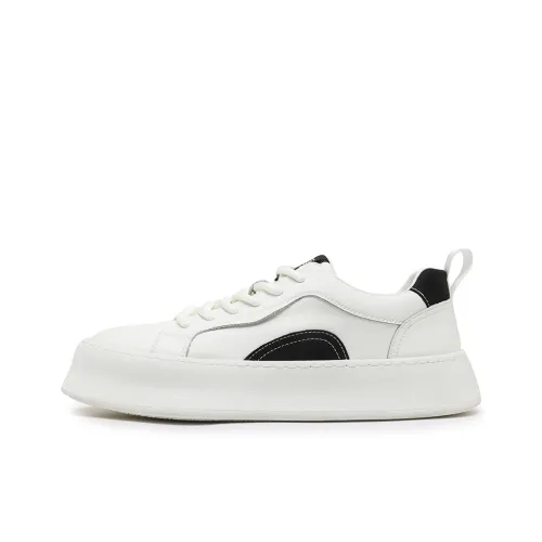 Mulinsen Skateboard Shoes Unisex Low-Top White/Black