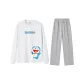 Clothing Set (White Top+Gray Pants)