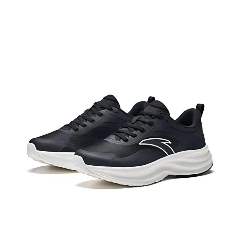 Anta Light Cloud Wear Resistant Slip Resistant Cushioning Low Top Casual Running Shoes Women's Black-1