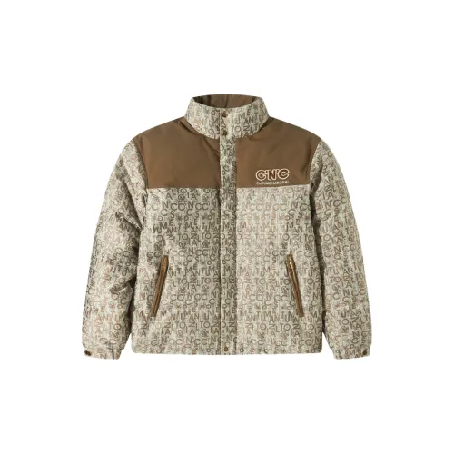 C'N'C Down Jackets Men Brown Floral Pattern