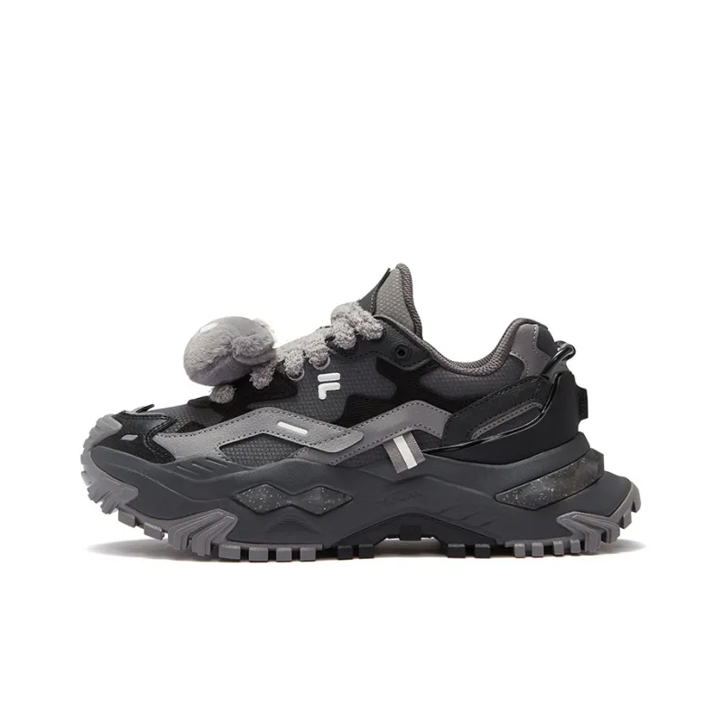 FILA FUSION BIANCO Hard Candy Durable Breathable Coverage Low Top Casual Shoes Women's Black Gray Color-0