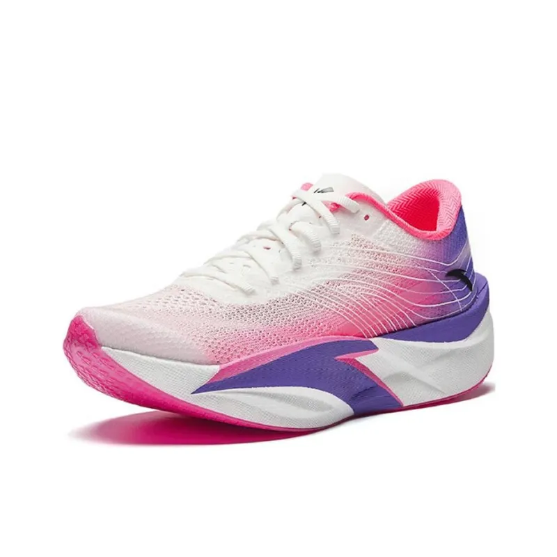 Anta C202 6.0 Cushioning Coverage Rebound Low Top Marathon Running Shoes Women's White Pink Purple-1
