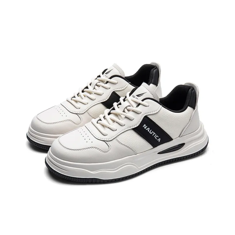 NAUTICA Anti Slip Wear Resistant Low Top Skateboard Shoes Men's White Black-2