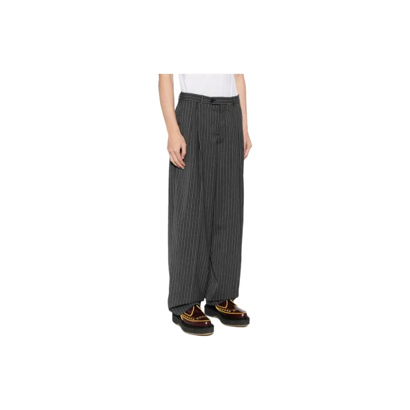 MARNI Pleated Striped Trousers-1
