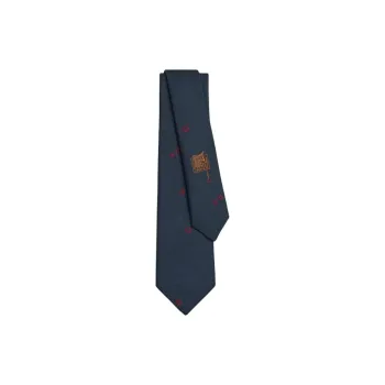 HERMES Mulberry Silk Ties Men's Navy