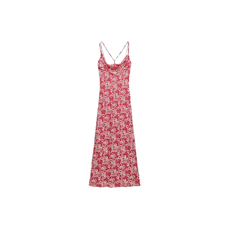 ZARA Slip Dresses Women's Red/White-1