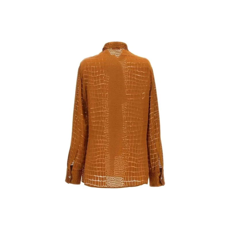 VERSACE Embossed-Effect Button-Up Shirt-1