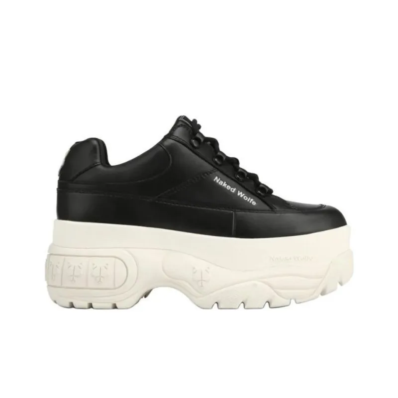 Naked Wolfe Sporty Wear-Resistant Height Increasing Low-Top Casual Shoes Women's Black-1
