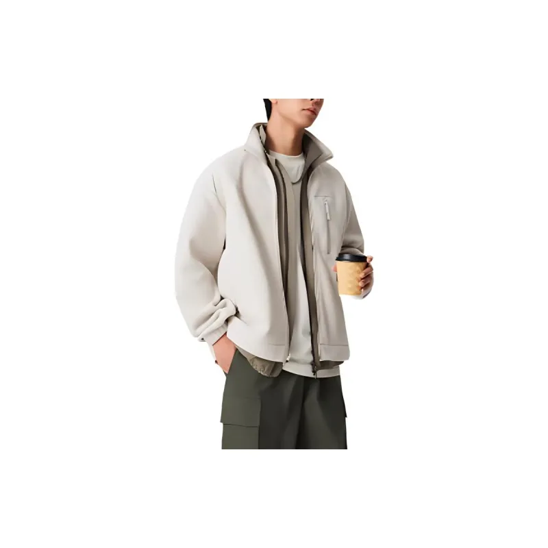 LiNing Sports Trend Series Trench Coat Men's Oat Gray-5