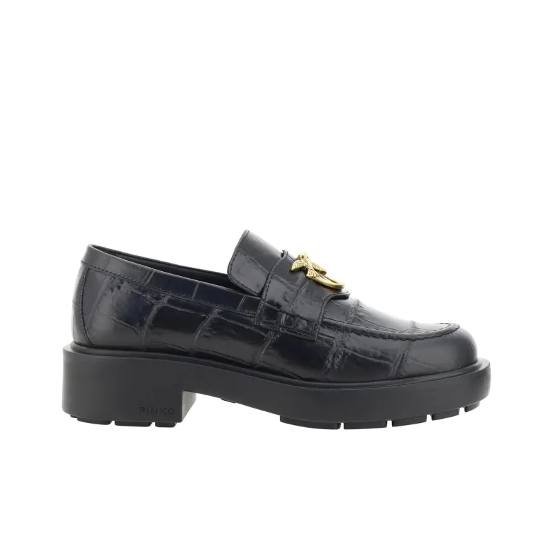 PINKO Tina Logo Plaque Embossed Loafers Women's-1