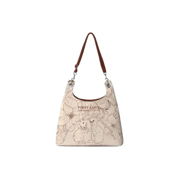 AOSONG Suede Tech Fabric Shoulder Bag Regular Unisex Ecru