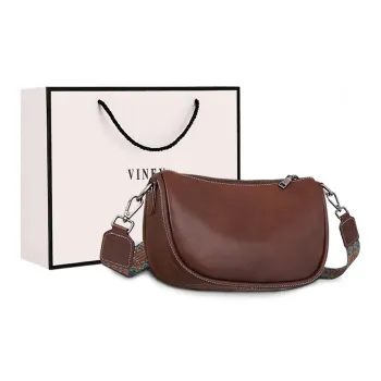 VINEY Cow Leather Pillow Bag, Crossbody Bag, Shoulder Bag Regular Women's Brown