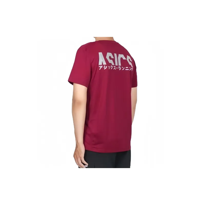 Asics T-Shirt Men's Burgundy Silver-6