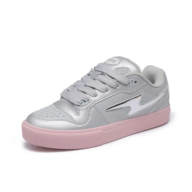 GZOZ Puffy Shoes Anti Slip Wear Resistant Low Top Skateboard Shoes Women's Glitter-1