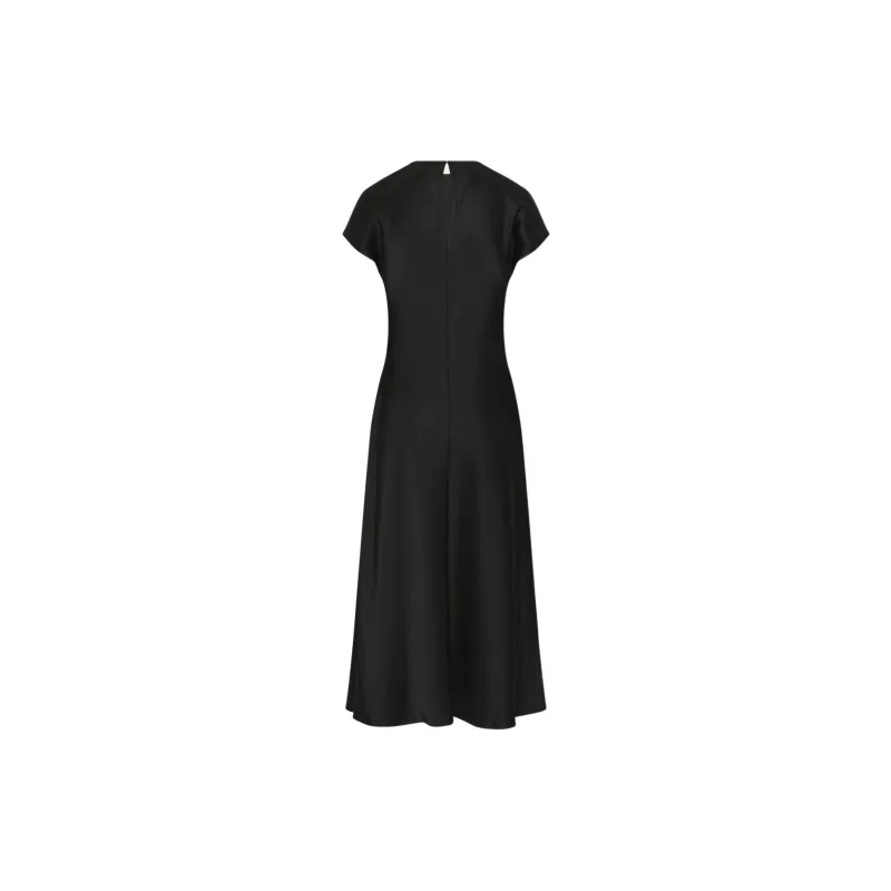 ARITZIA FW24 Wilfred Nicolette Satin Dress Short-Sleeved Dresses Women's BLACK/Black-1