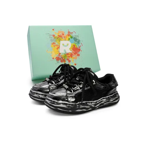 RELAXURSELF Chunky Sneakers Unisex Low-Top Black