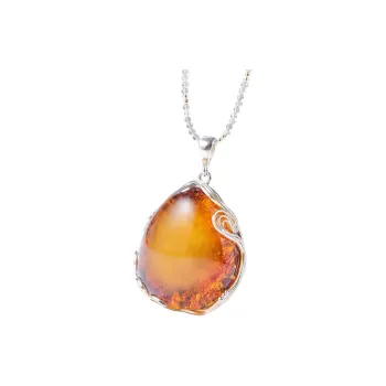 S&A S925 Silver With Amber Necklaces Women's